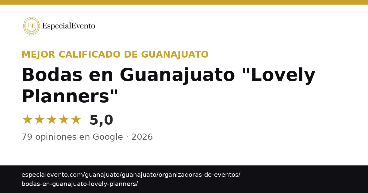 Insignia: mejor calificado de Guanajuato 2026 — Bodas en Guanajuato "Lovely Planners"
